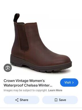 ⭐️ Women's Winter Waterproof Crown Vintage Chelsea Boot Size 8